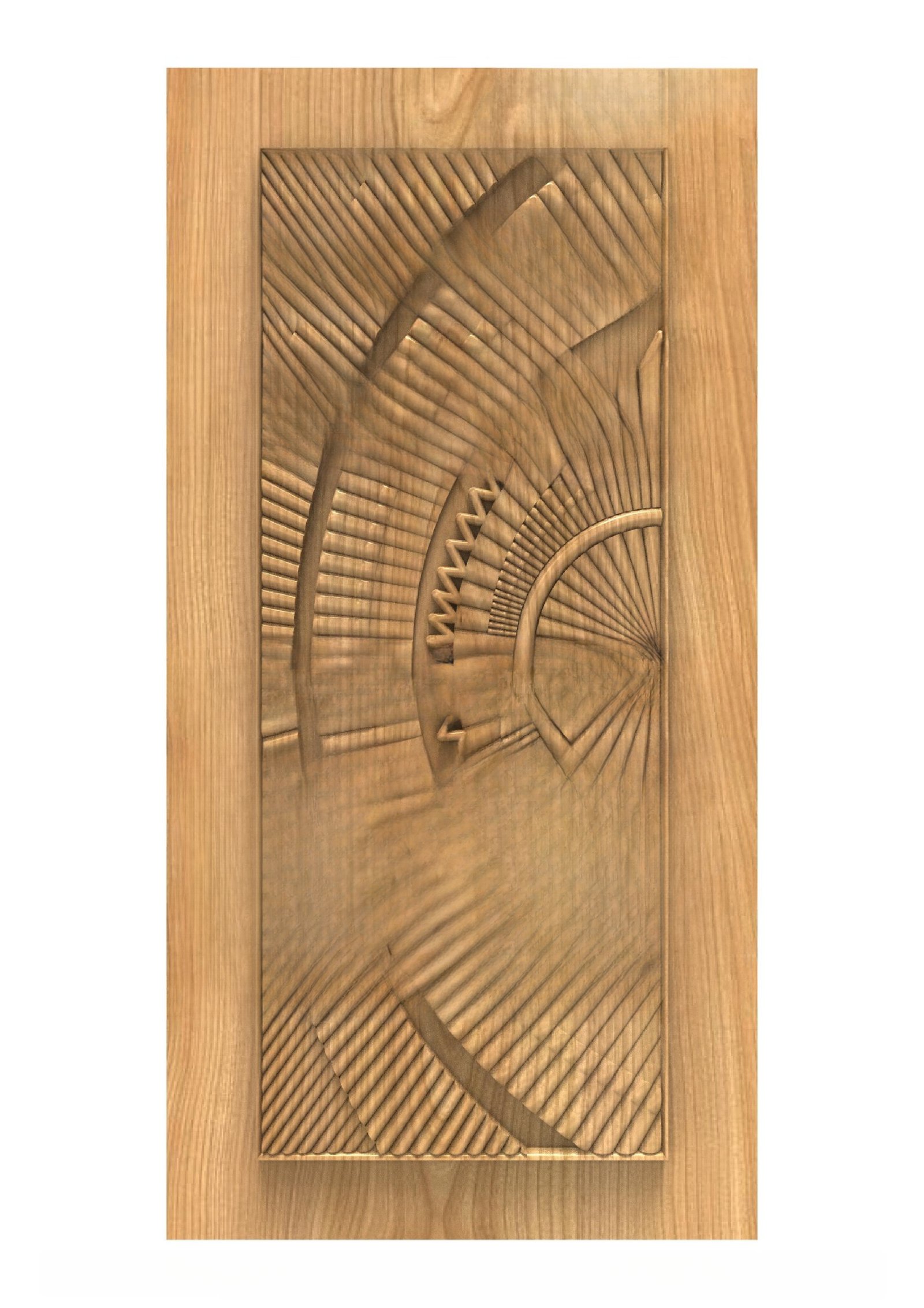 GSK DELITE DOORS - DL-39 Abstract Geometric Radial Carved Wood Panel 3D Model